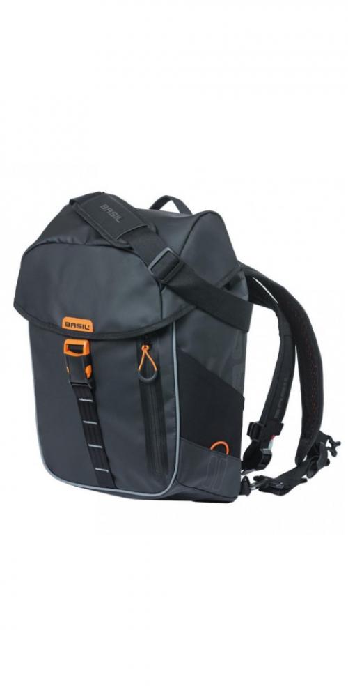 Basil Rucksack Tarpaulin Daypack Nordlicht schwarz orange 17 Liter