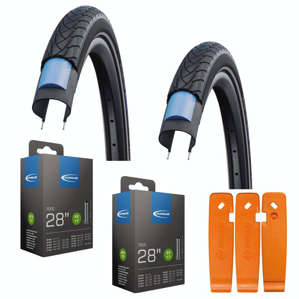 Schwalbe 2 x Reifen Drahtreifen MARATHON PLUS 28x1.50 Zoll 40-622 Reflex E-50 2 x Schwalbe Schlauch