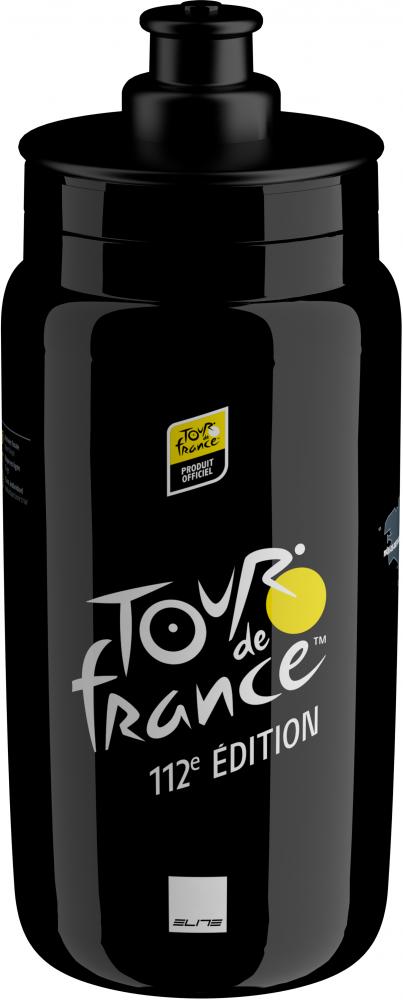 ELITE Fly Tour de France Trinkflasche 550 ml BPA-frei, Push-Pull Ventil, spülmaschinenfest, offiziell lizensiertes TDF-Design