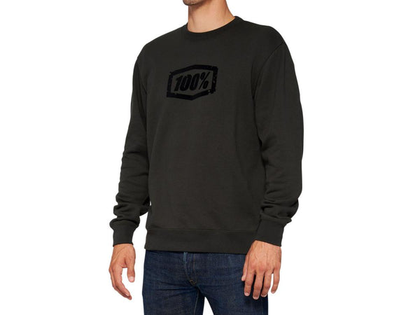 100% Avalanche Pullover Crewneck Sweatshirt, Light Black, L