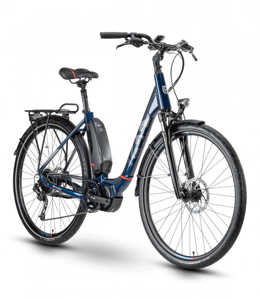 Husqvarna Eco City EC3 28"x48cm 9S Deore, Shimano  E6100 60Nm 504Wh Blue/Red
