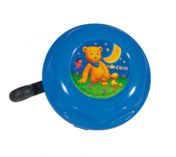 Fahrradklingel Der Mondbär blau mit Motiv, Ø 55mm, SB-Karte