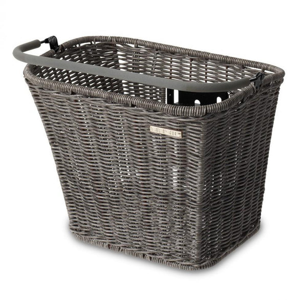Vorderrrad-Korb Basil Basimply II 25x37x29cm grau, Rattan, ohne Halter