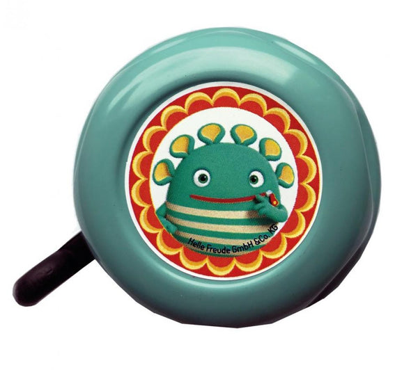 Fahrradklingel Sorgenfresser türkis, mit Motiv, Ø 55mm, SB-Karte