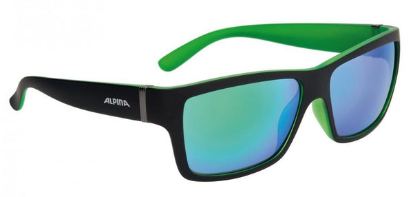 Alpina Sonnenbrille Kacey schwarz matt grün Glas grün verspiegelt S3