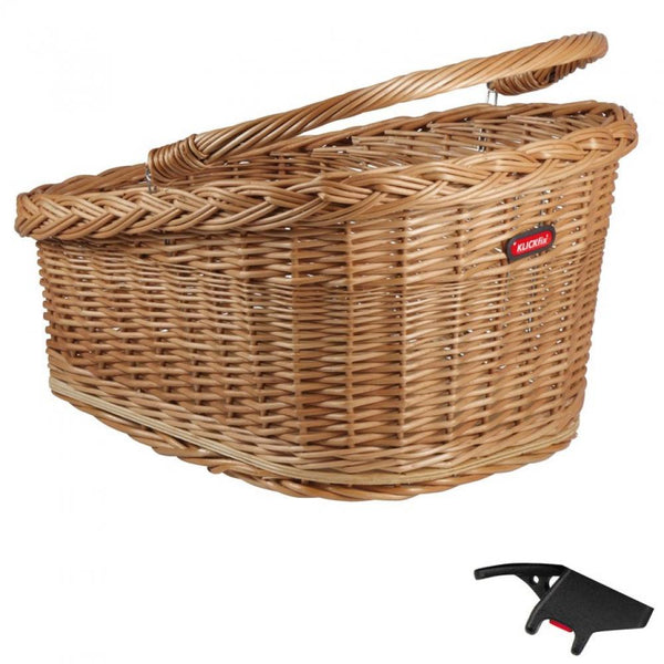 KLICKfix Hinterrad-Weidenkorb GT mit Korbklip braun 47x37x26 cm