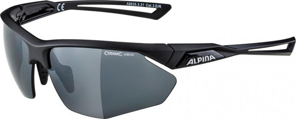 Alpina Sonnenbrille Nylos HR Rahmen schwarz matt Glas sw verspiegelt S3