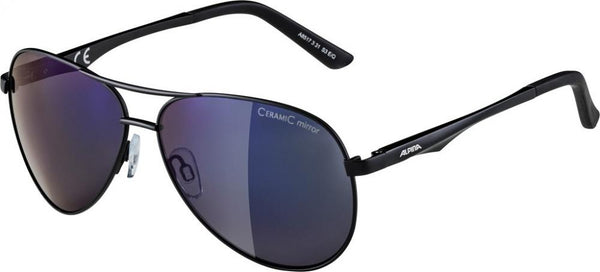 Sonnenbrille Alpina A 107 Rahmen schwarz matt Glas blau versp.S3