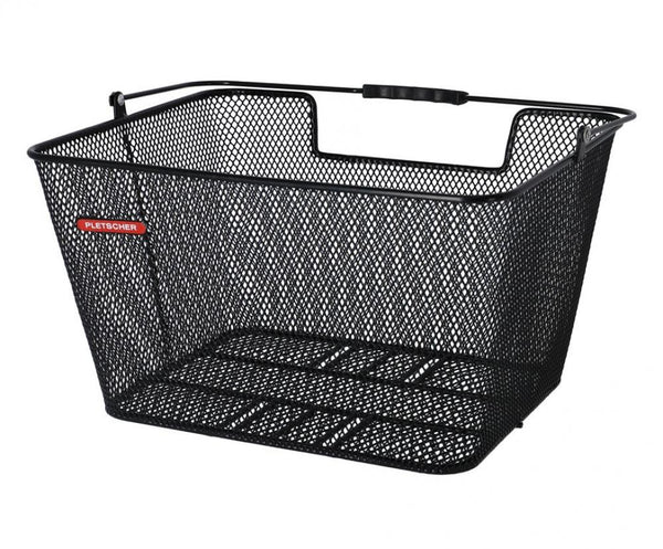 Pletscher Fahrrad-Hinterradkorb schwarz 40x31x22cm, feinmaschig, ohne Befestigungsplatte, max. Traglast 8 kg, ideal für Einkäufe & Alltag