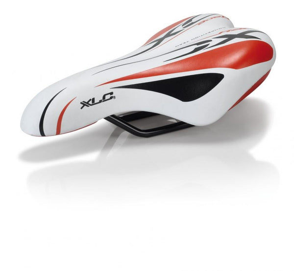 XLC Kinder-/Jugend-Sattel SA-C01 weiß/rot Unisex 245x150mm, 312g