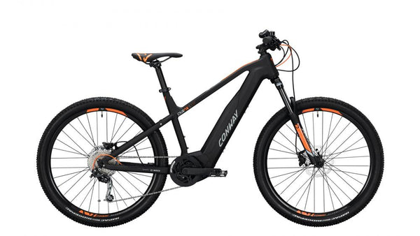 CONWAY Elektrorad Cairon S 227 SE 500 (2020), Herren 27,5, black matt/orange, 9-Gang SHIMANO Acera, RH L