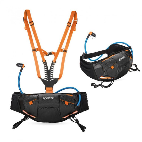 Trinkgürtel Source Hipster inkl. 1.5 L Trinkblase, black/orange