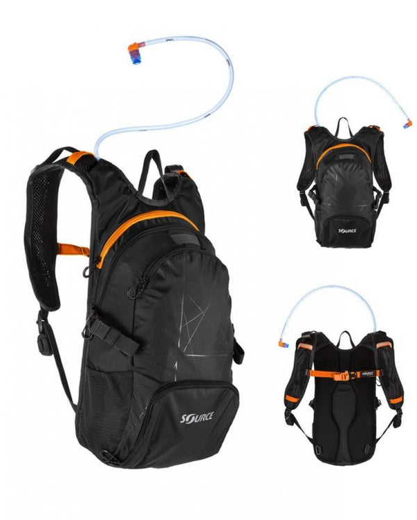 Trinkrucksack Source Fuse 2 + 6L inkl. 2L Trinkblase, schwarz/orange