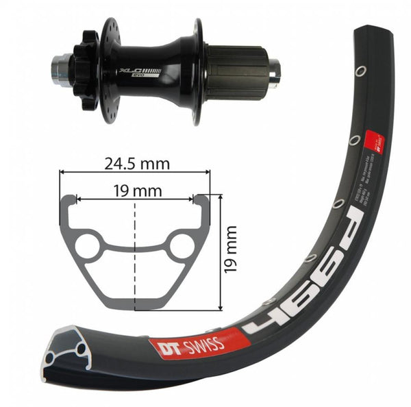 DT SWISS Xlc Laufrad Hinterrad 27.5 6Loch Schwarz Steckachse 12Mm 32Loch D466 Disc Schwarz Nirosta S