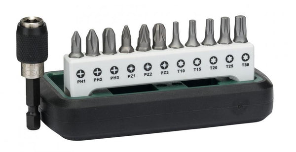 DIY 12tlg.Kompakt Bitset BOSCH 5x Torx, 6x Kreuzschlitz, 1 Magnethalter