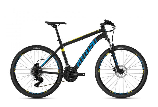 GHOST Kato 26-Zoll Base AL U - MJ 2021,  black/blue/yellow, Rahmengröße XXS