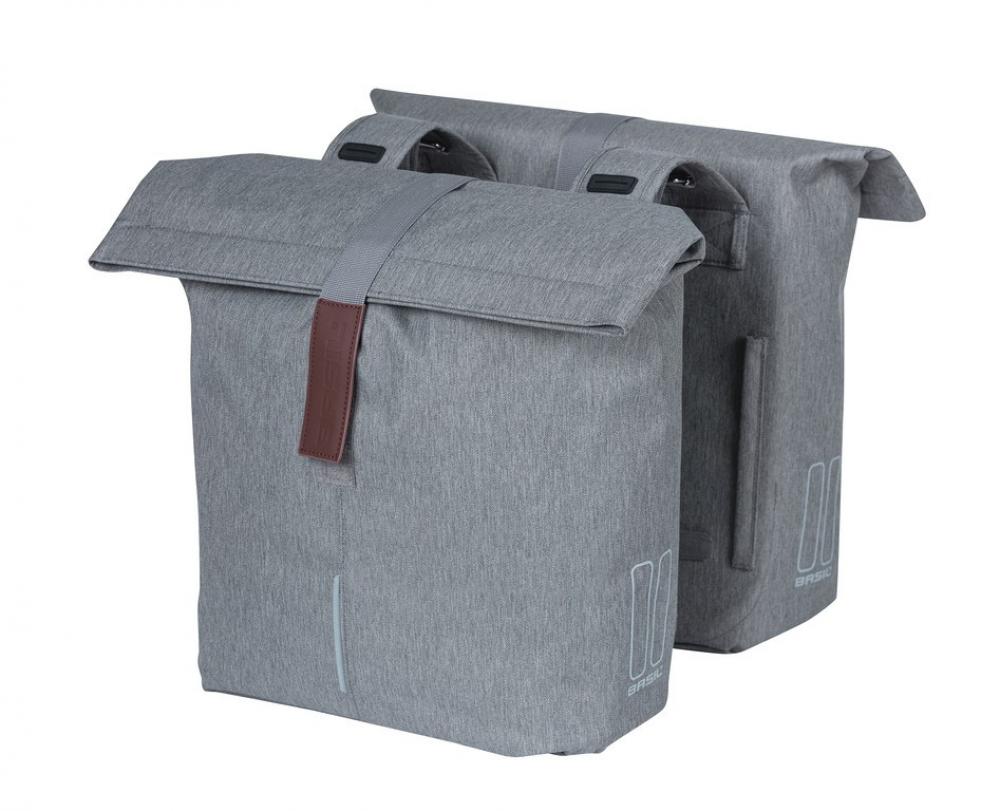 Basil Doppelpacktasche City grey melee 30x18x49cm