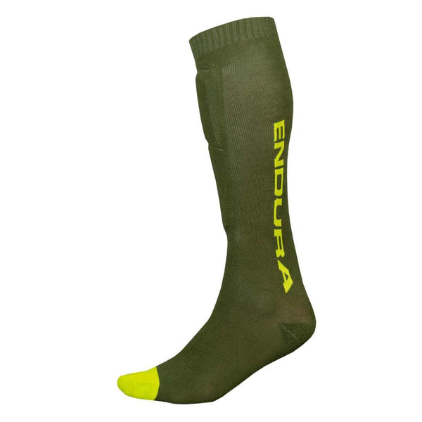 Endura SingleTrack Schienbeinprotektor Socken waldgrün Größe S-M
