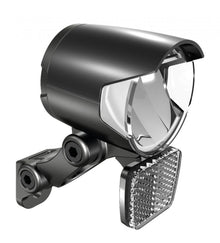 Herrmans Frontscheinwerfer H-Black MR4 E, E-Bike Lampe mit StVZO-Zulassung, 6-12V, 230 Lumen, schwarz, für E-Bikes mit DC-Anschluss