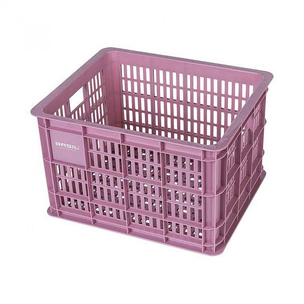 Fahrradkasten Basil Crate M 34x40x25cm, rosa, Kunststoff, 33ltr