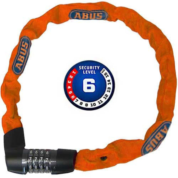 Abus Kettenschloss Tresor 1385 L 75 cm D 6 mm neonorange