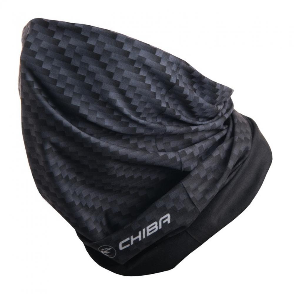 CHIBA Multifunktionstuch Sommer - elastisches Radsport-Tuch, EG, Carbon, 39 g
