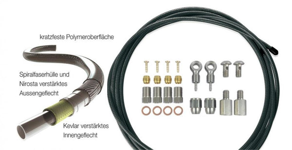 XLC Scheibenbremsleitung 2500mm Universalkit Niro für1 Bremsenset