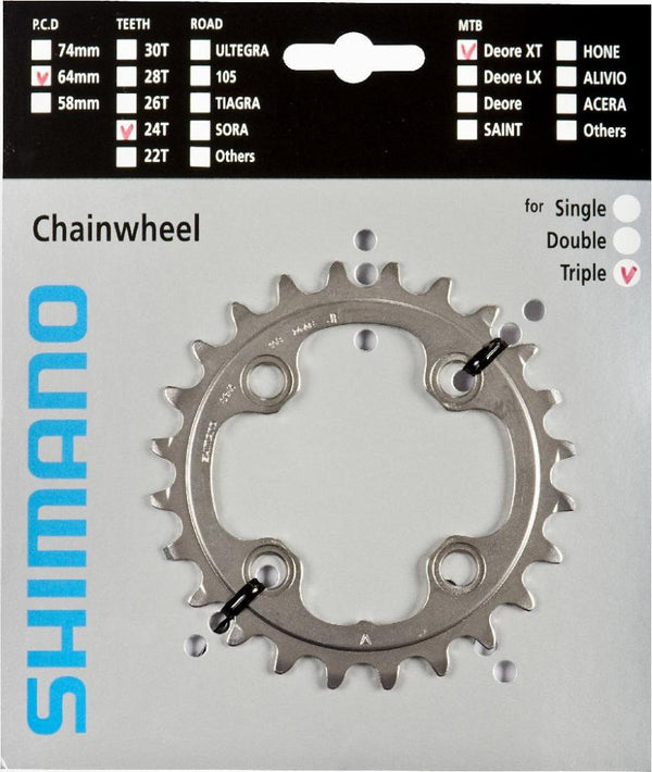 Shimano Kettenblatt DEORE XT FC-M780 24Z 4Arm 3x10fach Alu