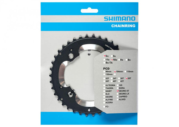 Shimano Kettenblatt DEORE XT für FC-M785 38Z. 4-Arm 2x10-fach 104mm