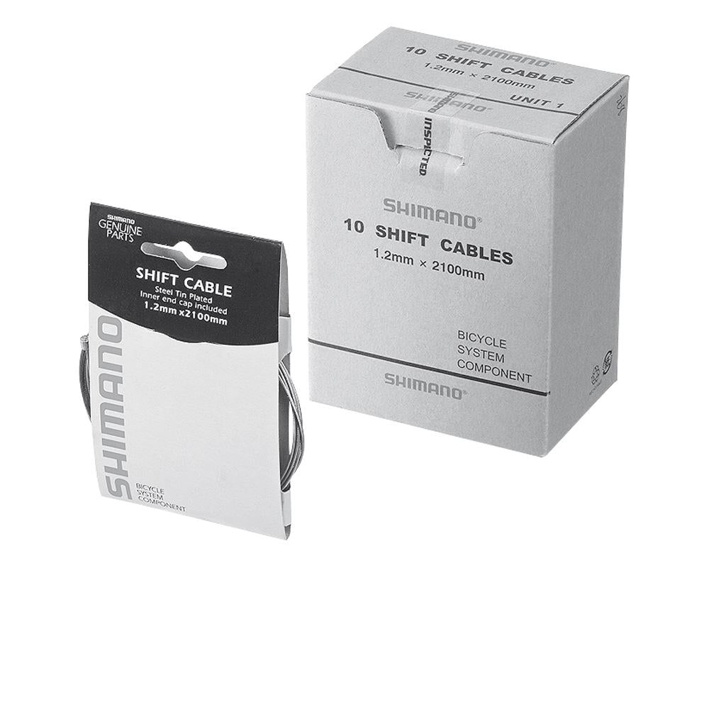 SHIMANO 10 Stück. Schaltzug MTB/Road Stahl Schaltzug - glatter Innenzug für präzise Schaltvorgänge
