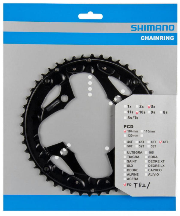 Shimano Kettenblatt 48 Zähne 4-Loch 104 LK KS schwarz FC-T521