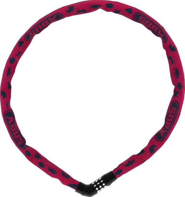 Abus Kettenschloss Steel-O-Chain 4804C Symbols Security Level 3 Farbe pink mit Symbolen Länge 75 cm