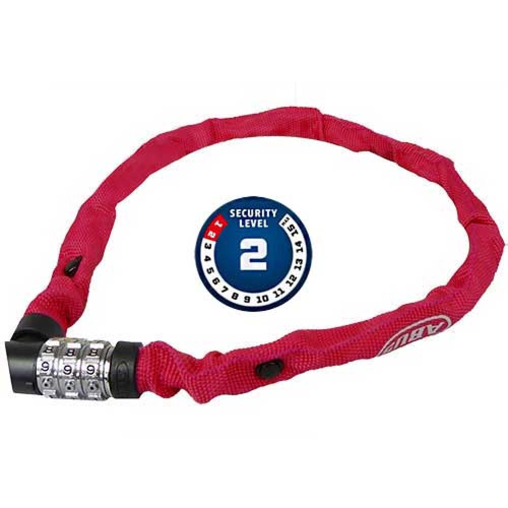 Abus Kettenschloss 1200 Web Security Level 2 Farbe rot Länge 60 cm 4 mm starke Rundkette