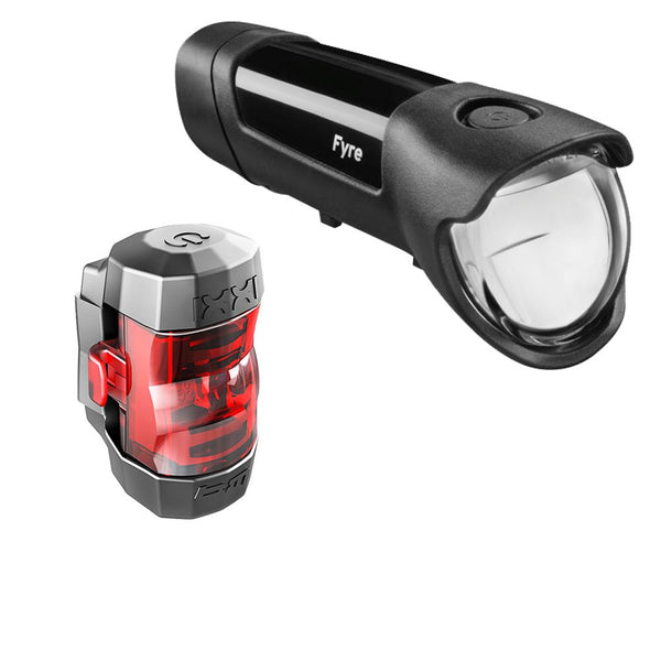 Busch&Müller IXON FYRE LED & IXXI Set 30 Lux mit Akku USB-Kabel Halter