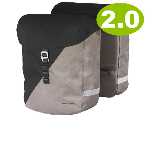 Racktime Doppeltasche VIDA 2.0 carbon black stone grey 24l