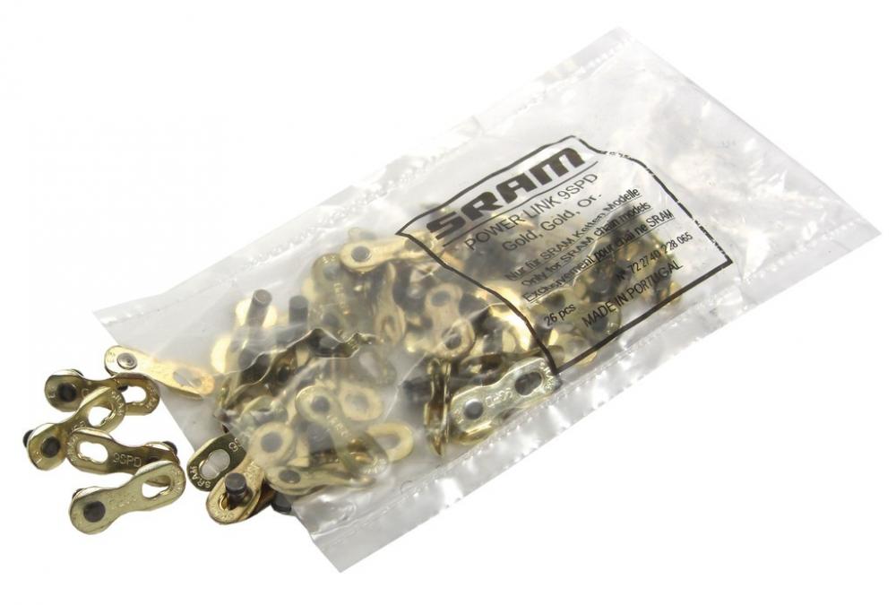 SRAM Kettenverschlussglied  Beutel/26 Stück Power Link 9-fach gold