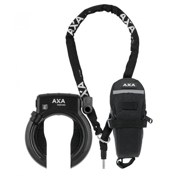 Axa Rahmenschloss Set Defender/ RLC 140 Einsteckkette+ Outdoor Tasche auf Karte