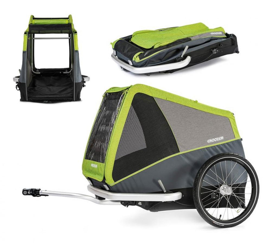Croozer Dog XL Hundeanhänger mit Batterierücklicht, Grasshopper green