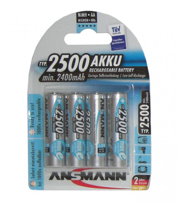 Ansmann Akku  Mignon 2500mAh NiMH 1,2V AA 4er-Set