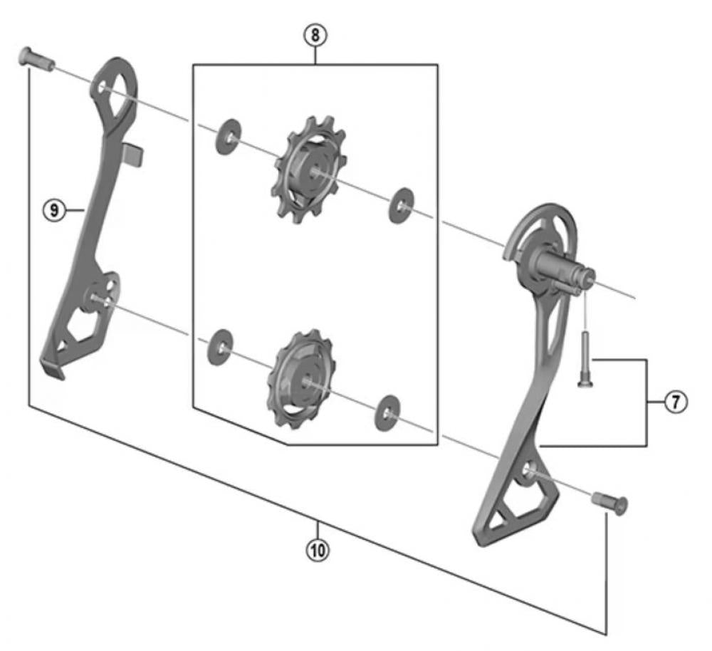 SHIMANO Schrauben für Leit-/Schaltrollen Schaltrollenschraube für RD-R8050 2 Stück