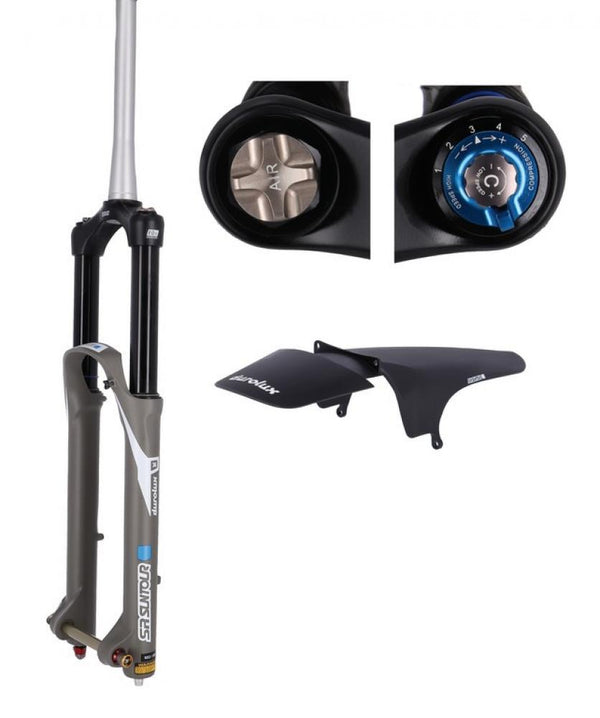 Federgabel SR Suntour SF21 DUROLUX 36 EQ Boost R2C2 27.5 Zoll grau Team taper AHead 15mm 180mm