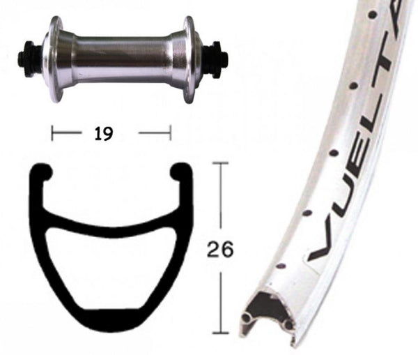 Bike-Parts Laufrad Vorderrad 26x1.75 Zoll TX500 silber Schnellspanner 36-Loch Rodi Airline 1 silber