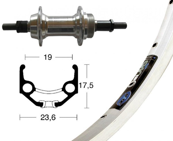 Bike-Parts Laufrad Hinterrad 28x1.75 Schraubkranz 6-7 fach silber 36-Loch Ryde Zac 19 silber Nirosta