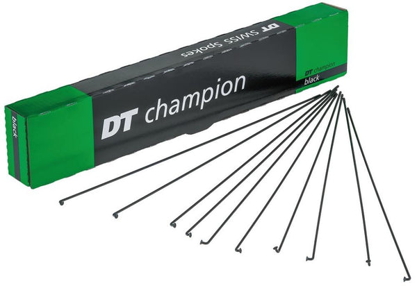 DT SWISS Speichen Champion M 2X264Mm Karton 100 Stück Schwarz Nirosta Ohne Nippel