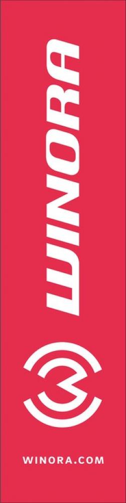 Fahne Winora - für Fahnenmast 1m x 4m / rot-weiß / mit Hohlsaum