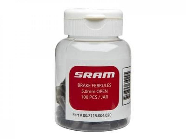 SRAM Bremskabel-Endkappen 5,0 mm, schwarz, 100 Stk - Sauberer Abschluss und sicherer Halt