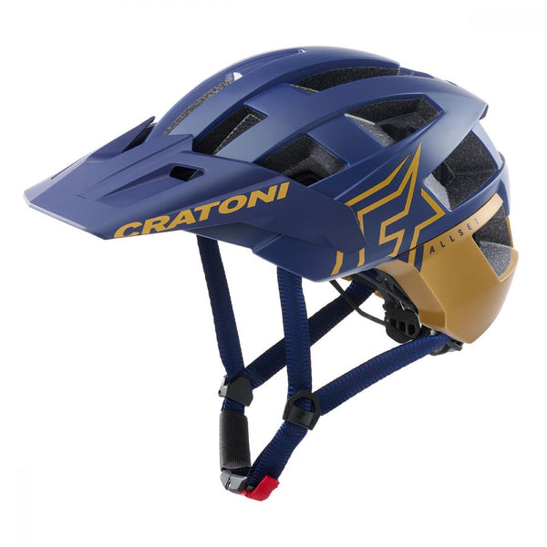 Cratoni Helm AllSet Pro MTB blau gold matt M/L 58 bis 61cm