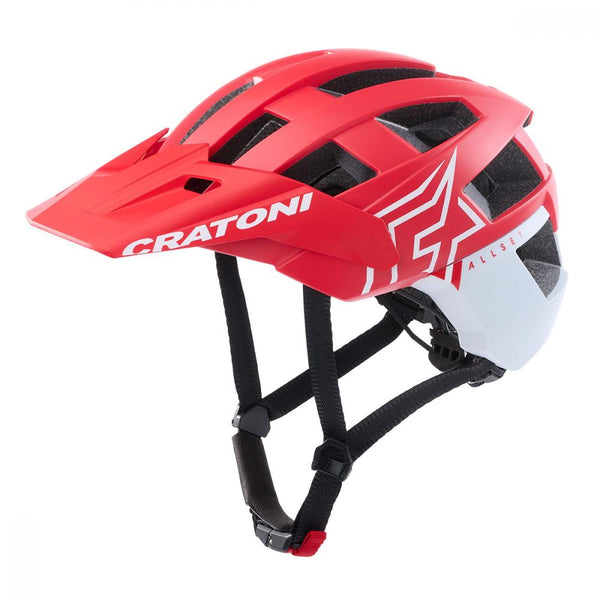 Cratoni Helm AllSet Pro MTB rot weiß matt M/L 58 bis 61cm