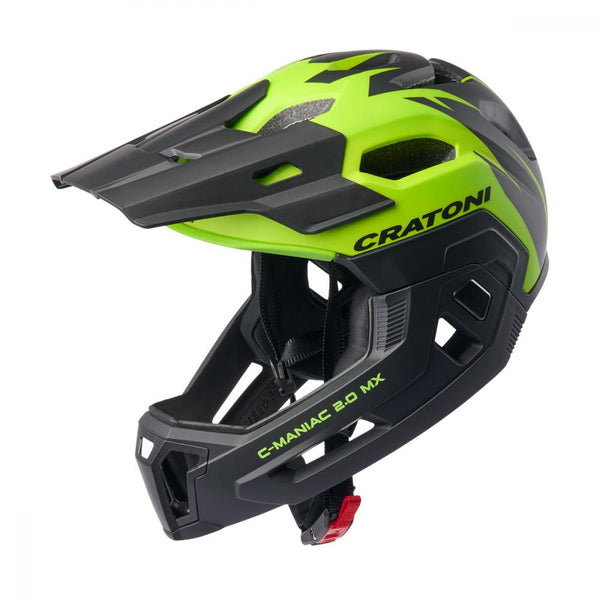 Cratoni Fahrradhelm  C-Maniac 2.0 MX Jr. Junior lime-black matt  Größe M-L  (54-58 cm)