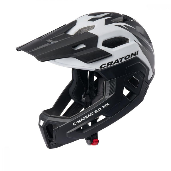 Cratoni Fahrradhelm  C-Maniac 2.0 MX Jr. Junior white-black matt  Größe M-L  (54-58 cm)